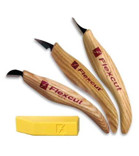 סט 3 סכיני מיני פרטים פלקסקאט FLEXCUT KN400