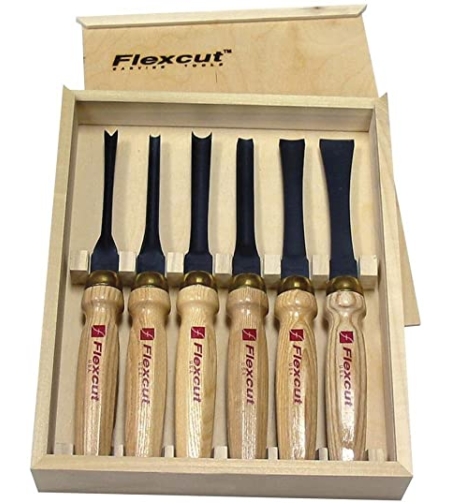 סט פיסול בעץ 6 חלקים פלקסקאט - FLEXCUT MC150