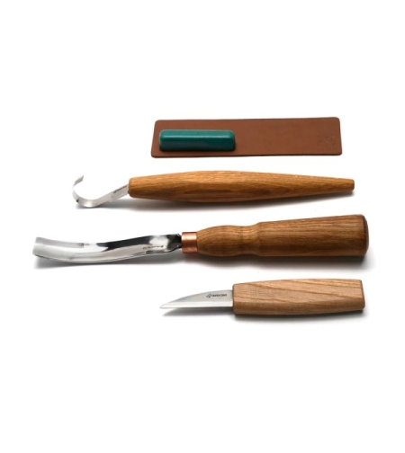 סט 3 סכינים ואביזרים לגילוף כף, BEAVERCRAFT S47