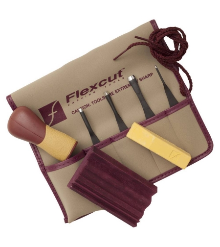 סט 5 חלקים לגילוף והדפס בלינולאום פלקסקאט-TOOLEDEN FLEXCUT SK130