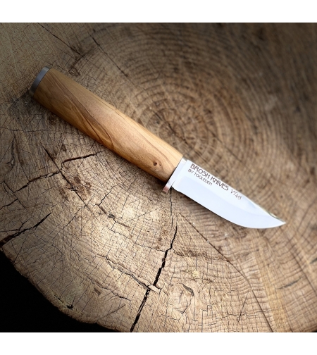 סכין בושקראפט אלחלד ידית עץ - BROSH KNIVES VT413