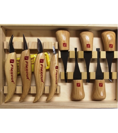 סט דה-לוקס מפסלות יד וסכינים פלקסקאט KN700