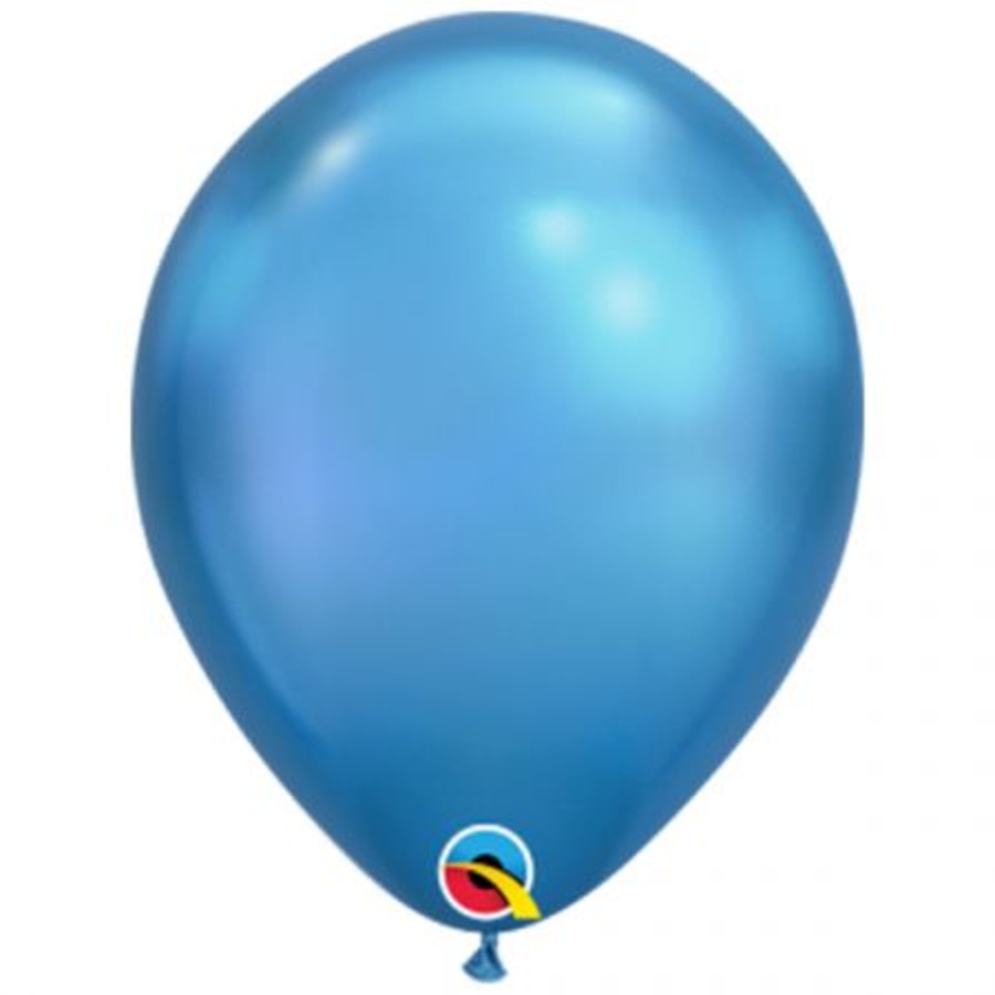 Helium balloon - chrome - blue