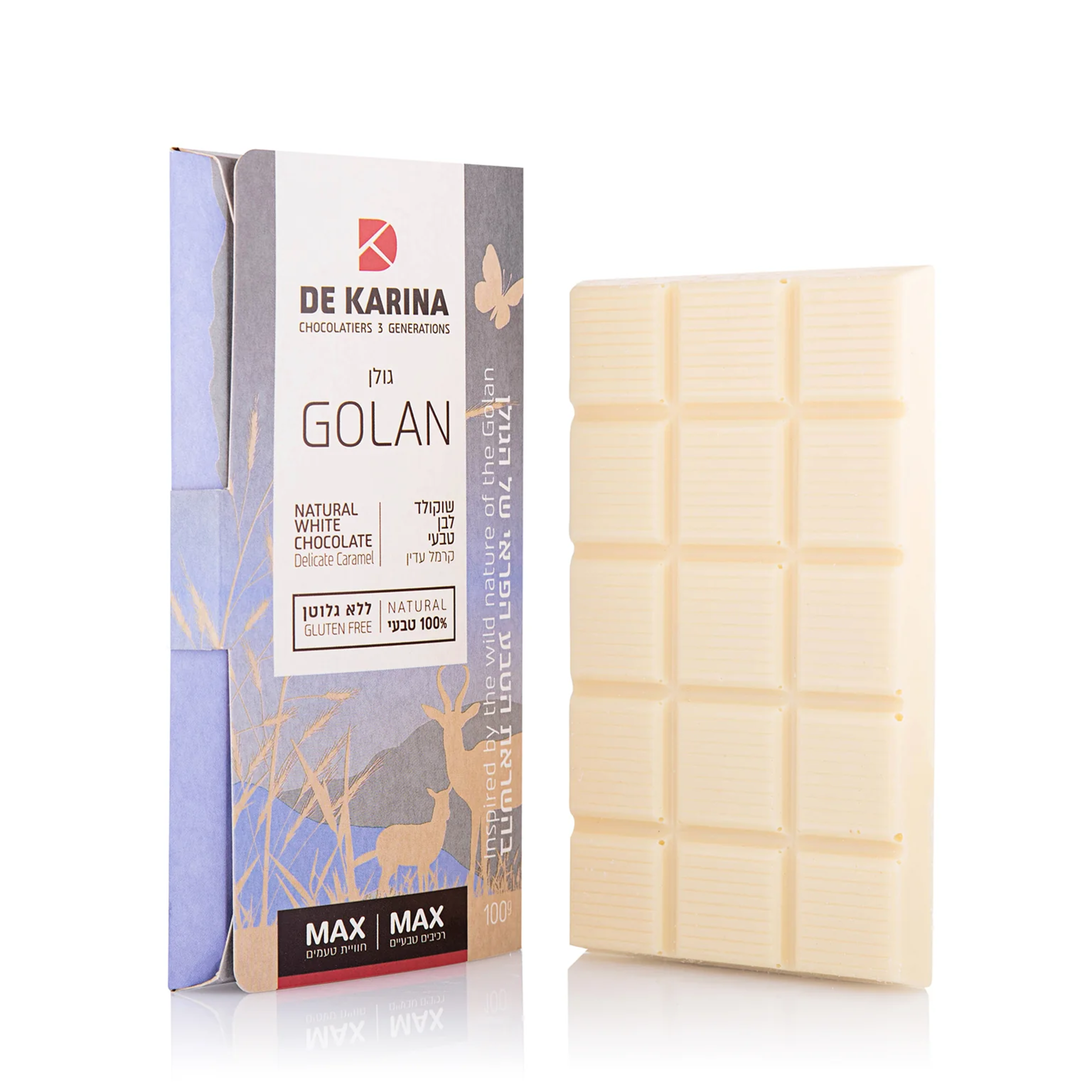 De Karina - White chocolate bar with delicate caramel - Golan