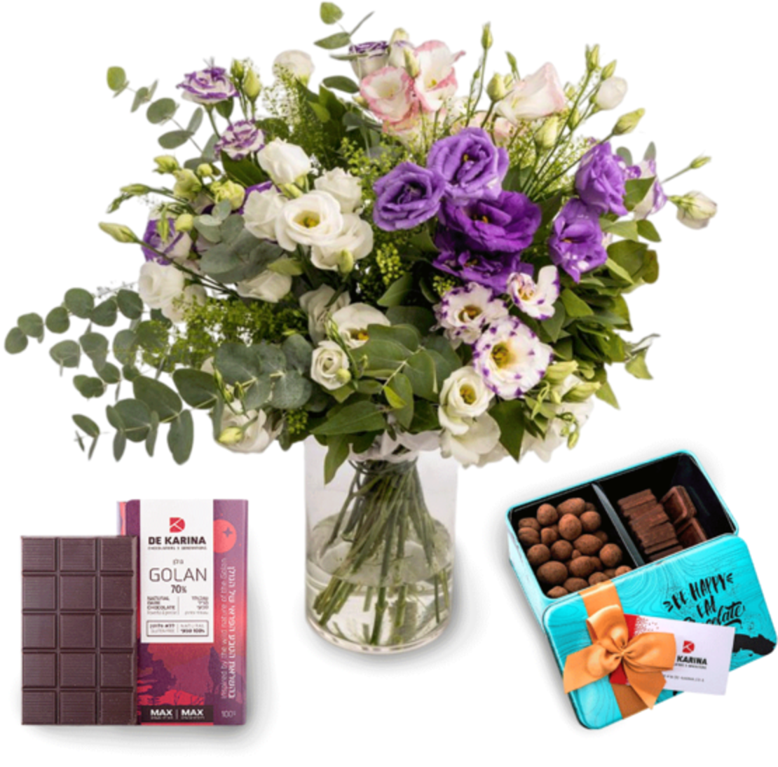 A box of flowers and chocolates