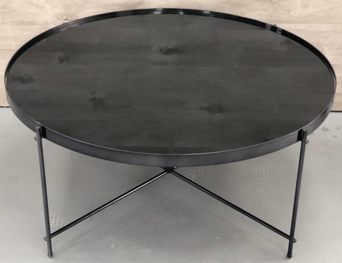 שולחן זכוכית גדול בציפוי שחור