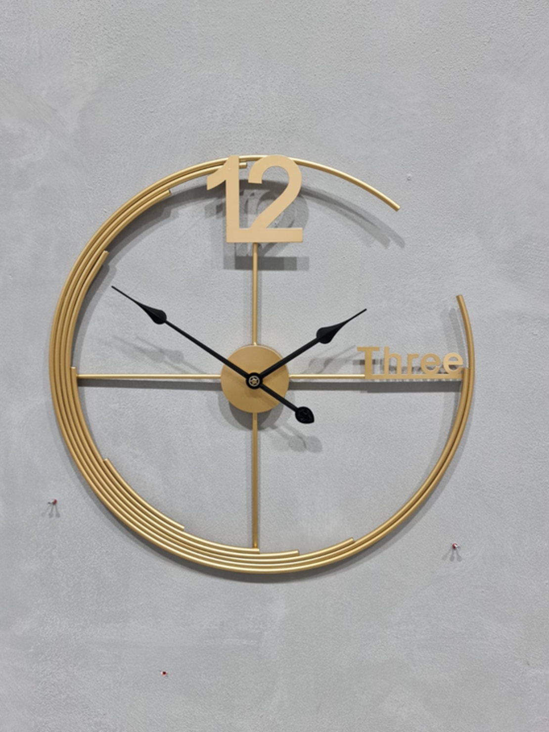 שעון - עגול זהב מספרים 12-3 - קוטר 60