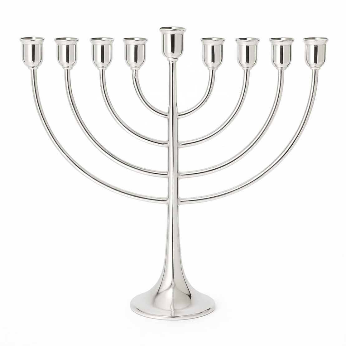 Pure silver bow menorahs