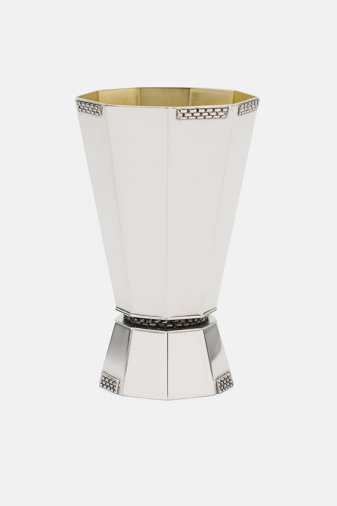 כוס קידוש דוגמא משושה כסף טהור