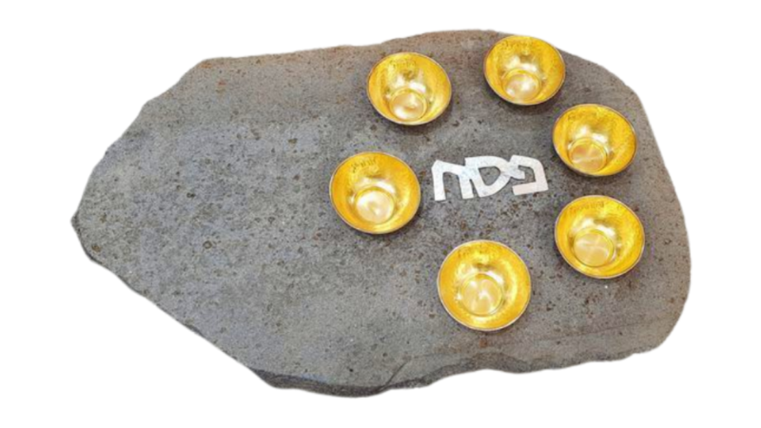 Basalt pure silver Passover bowl