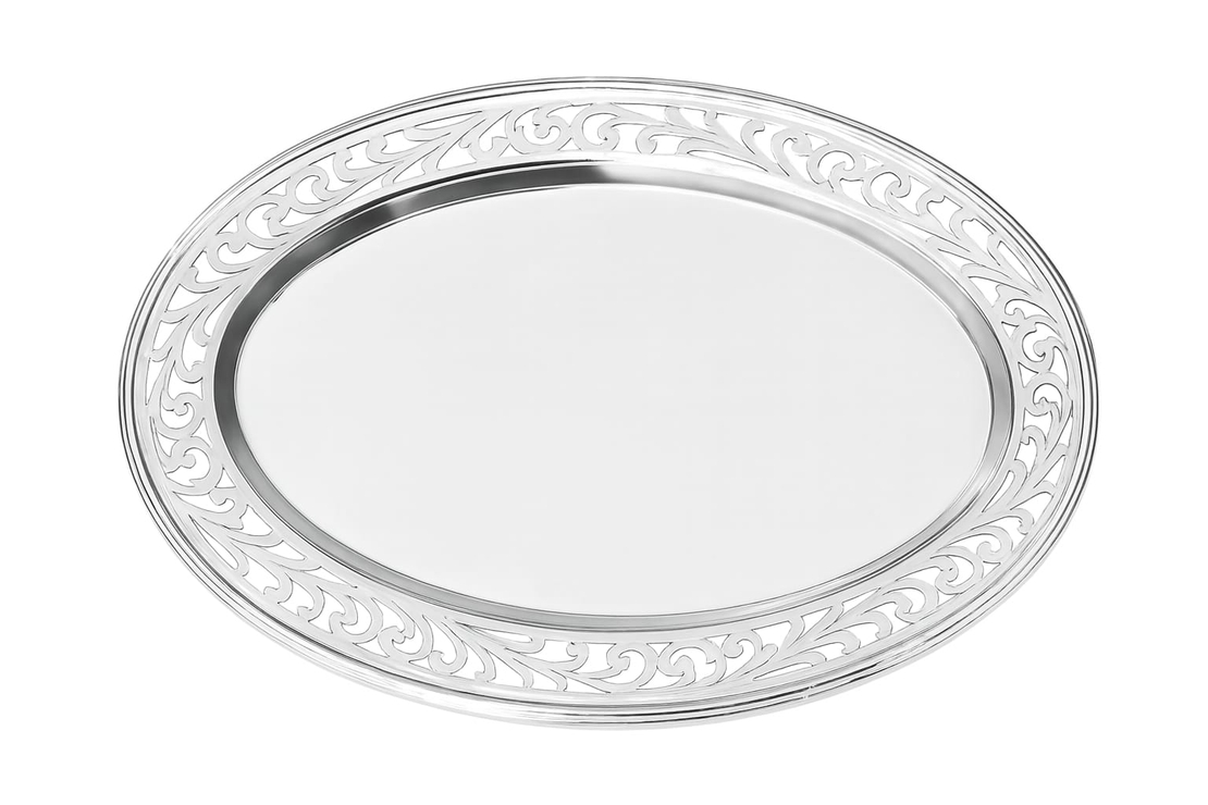 מגש מנוסר כסף טהור