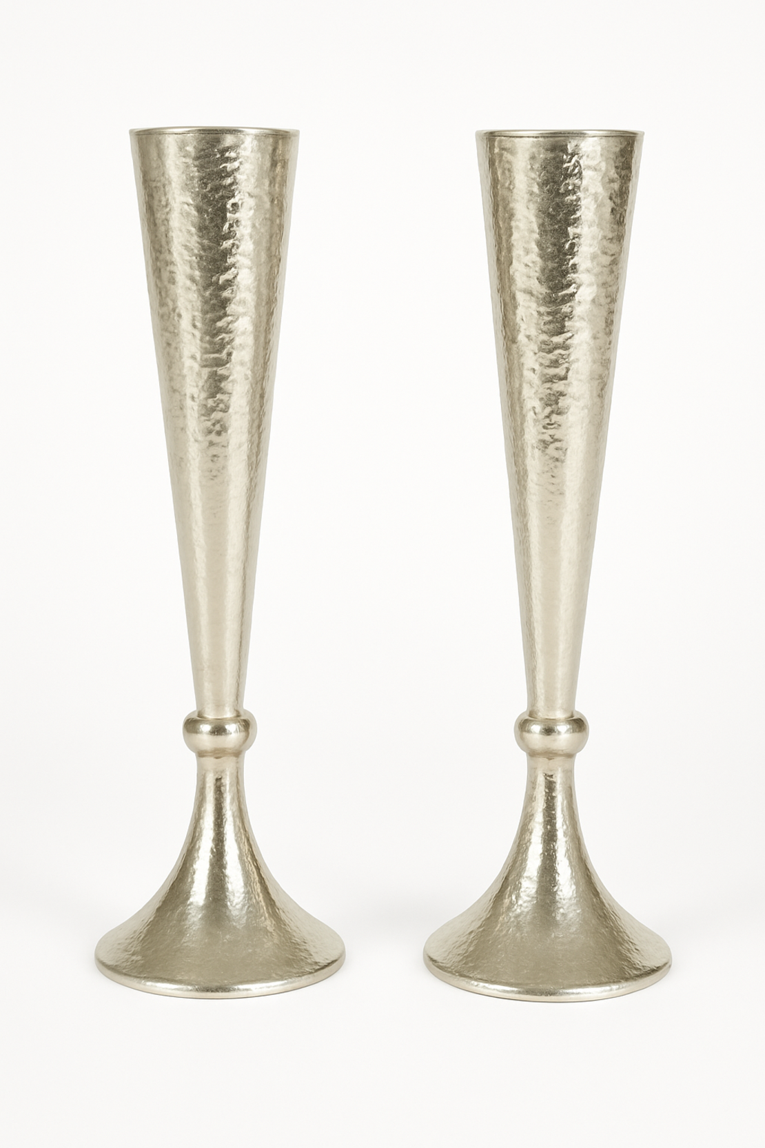 Hammer skirt candlesticks in several sizes