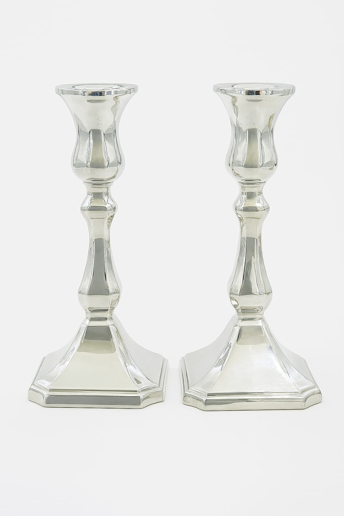 pure silver square mini candlesticks