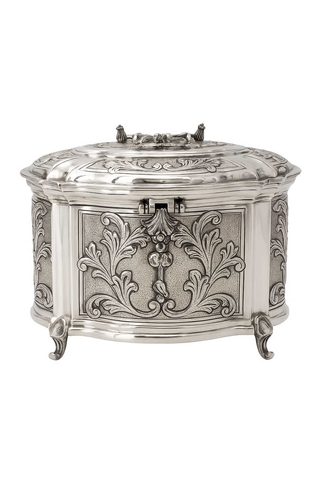 Uri decorated pure silver Etrog box