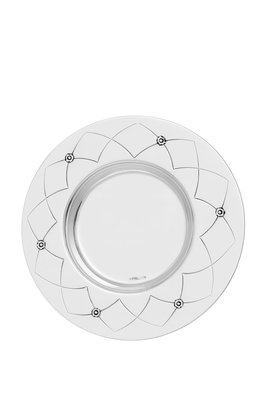 Kiddush Cup Plate X Flower Pure Silver