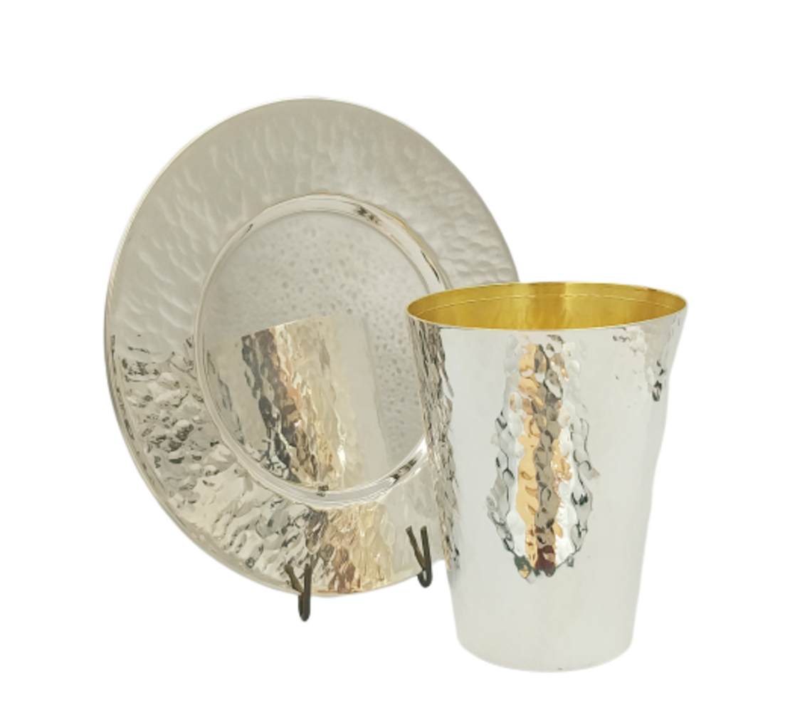 Pure silver hammer Kiddush set