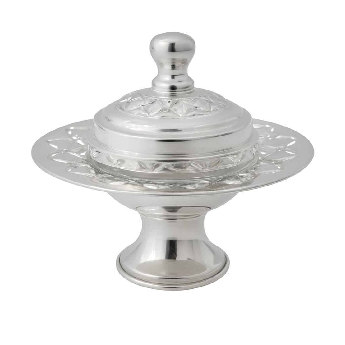 Honey dish X flower pure silver