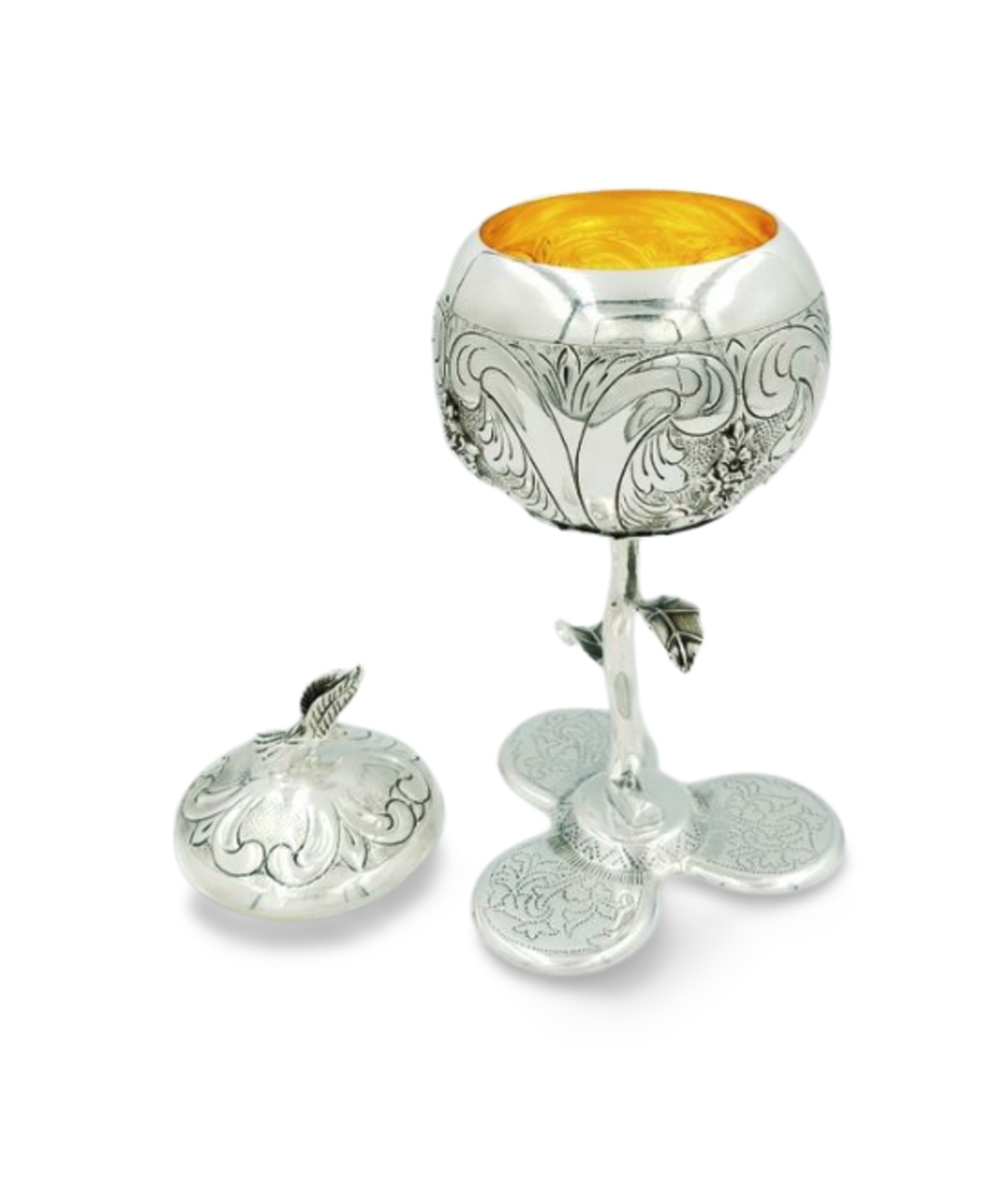גביע קידוש רוזין מעוטר כסף טהור