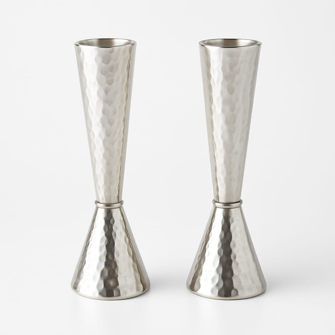 Cone candlesticks different sizes, pure silver