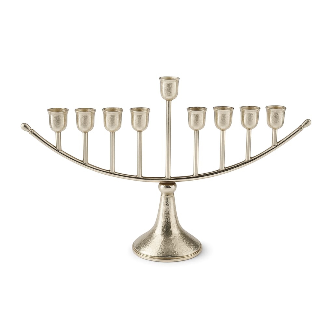 Pure silver hammer bow menorah