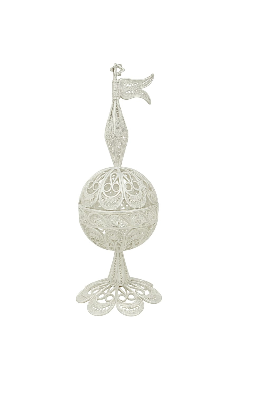 Round filigree bsamim box M pure silver