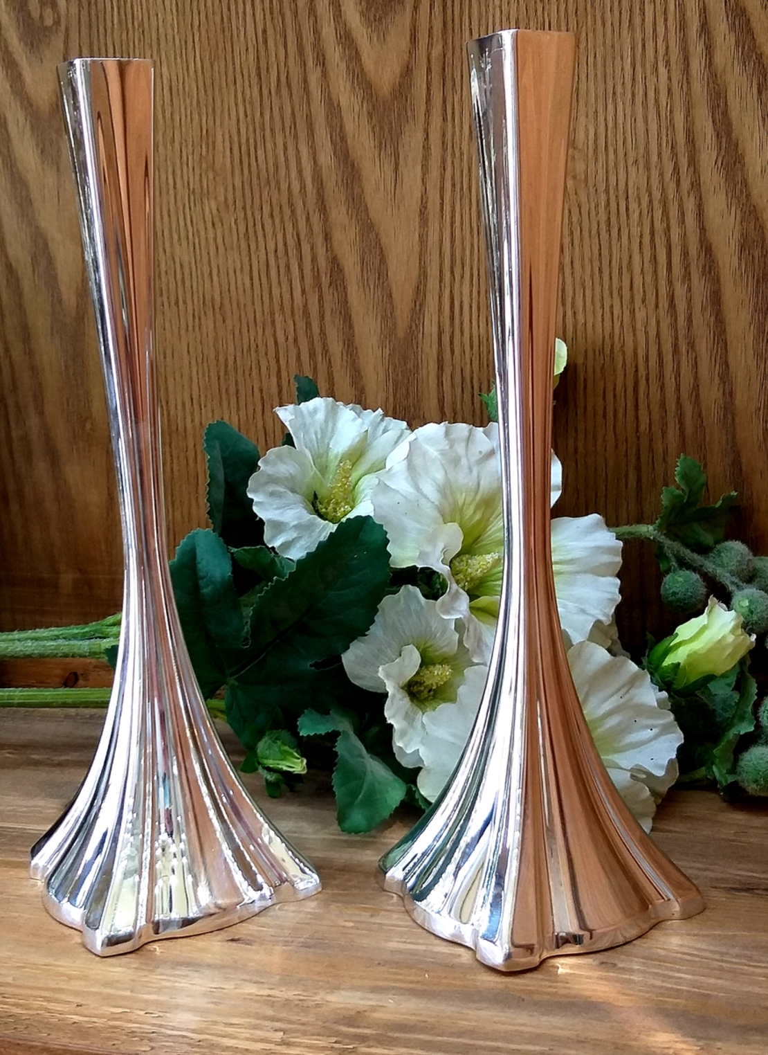 pure silver convex Prince candlesticks