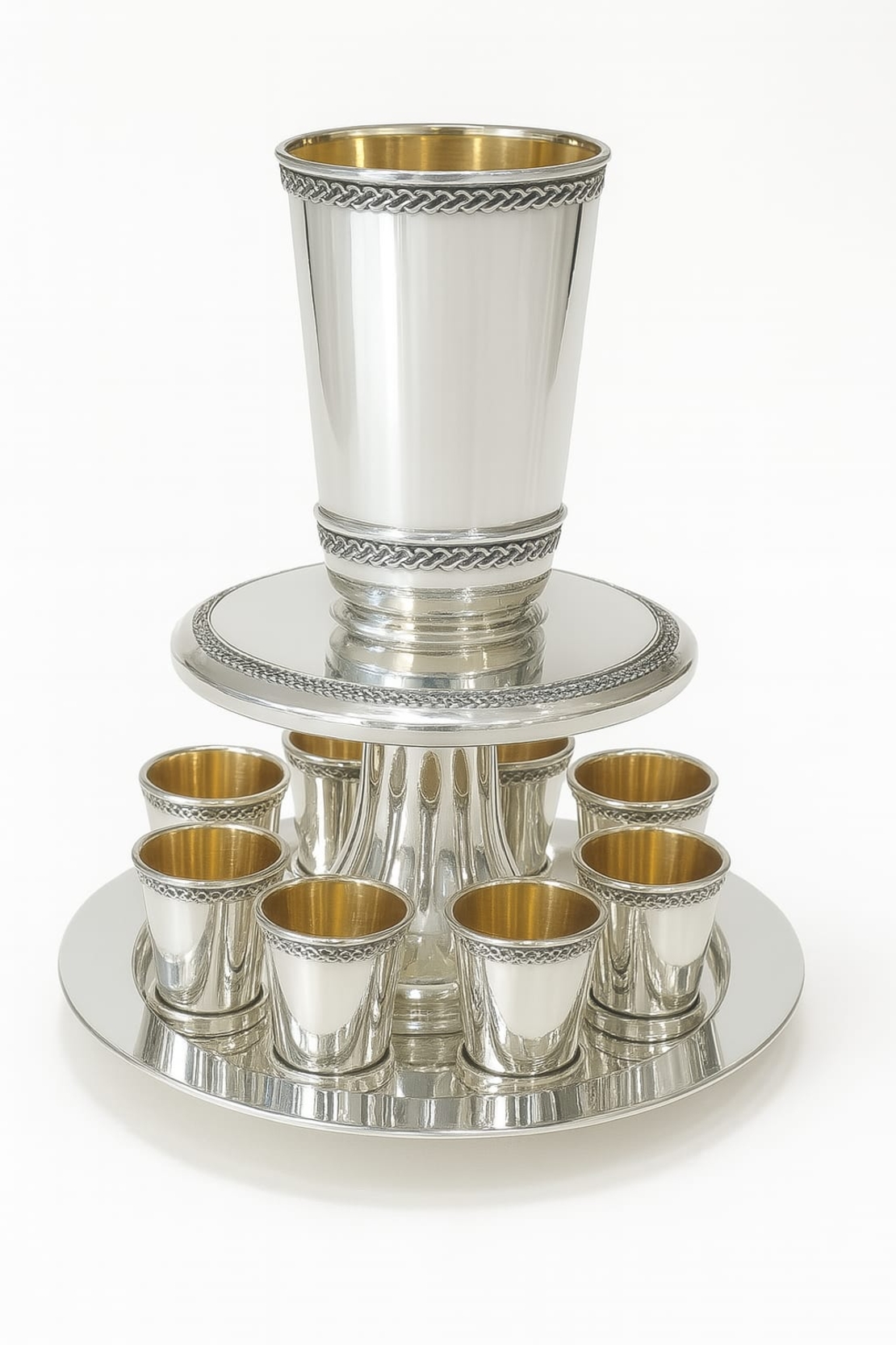 Pure silver zigzag wine dispenser (funnel)