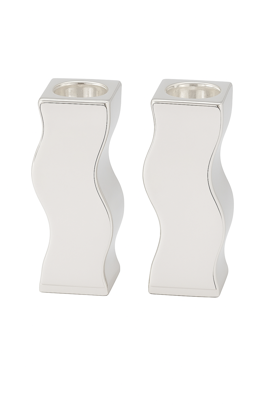 A pair of S pure silver candlesticks