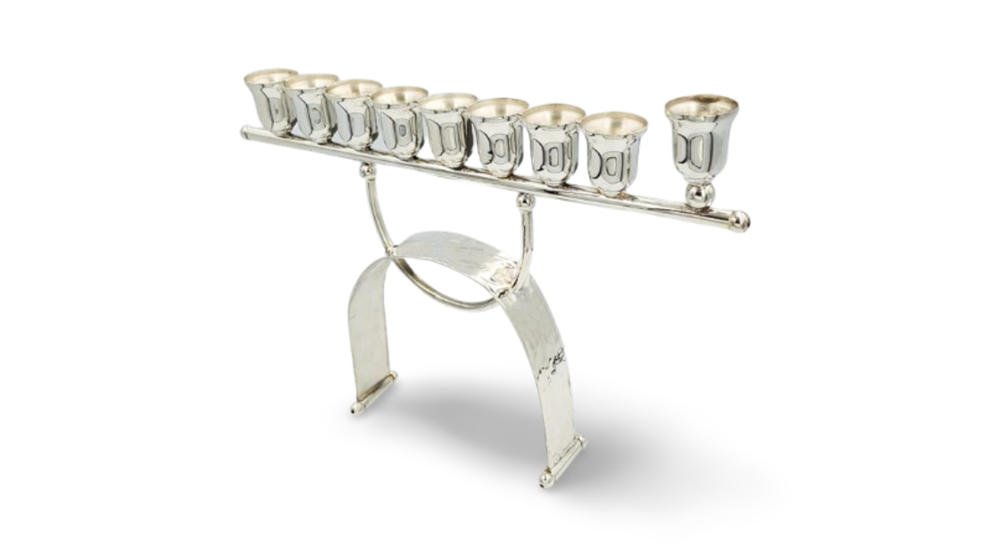 חנוכיה פנינה כסף טהור