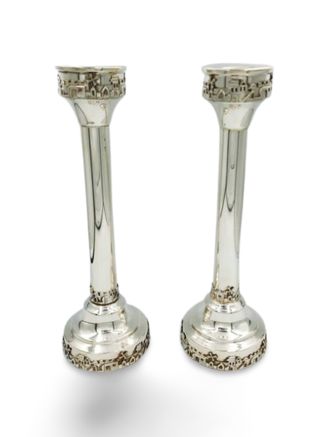 Jerusalem candlesticks pure silver