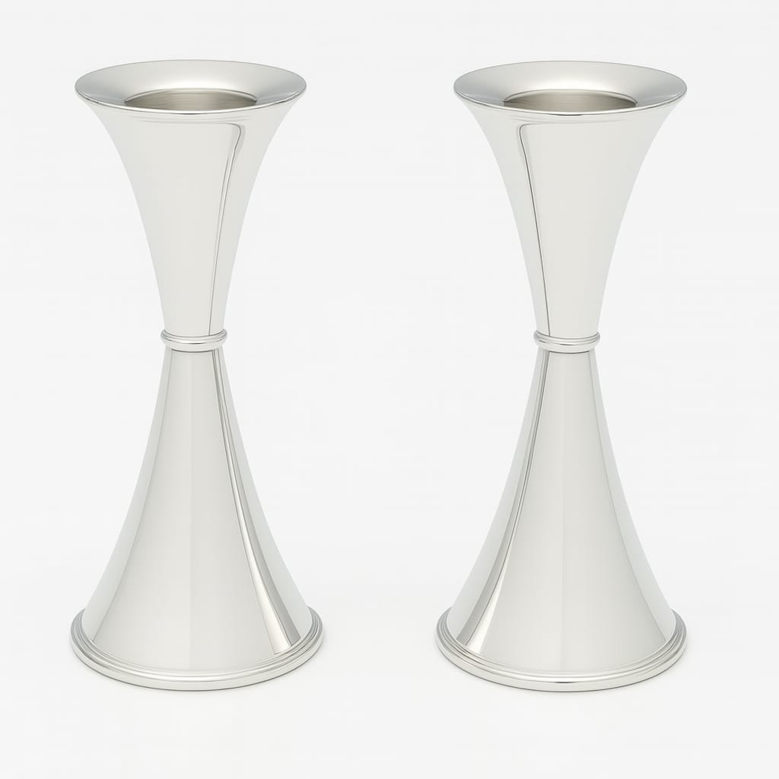 pure silver hourglass candlesticks