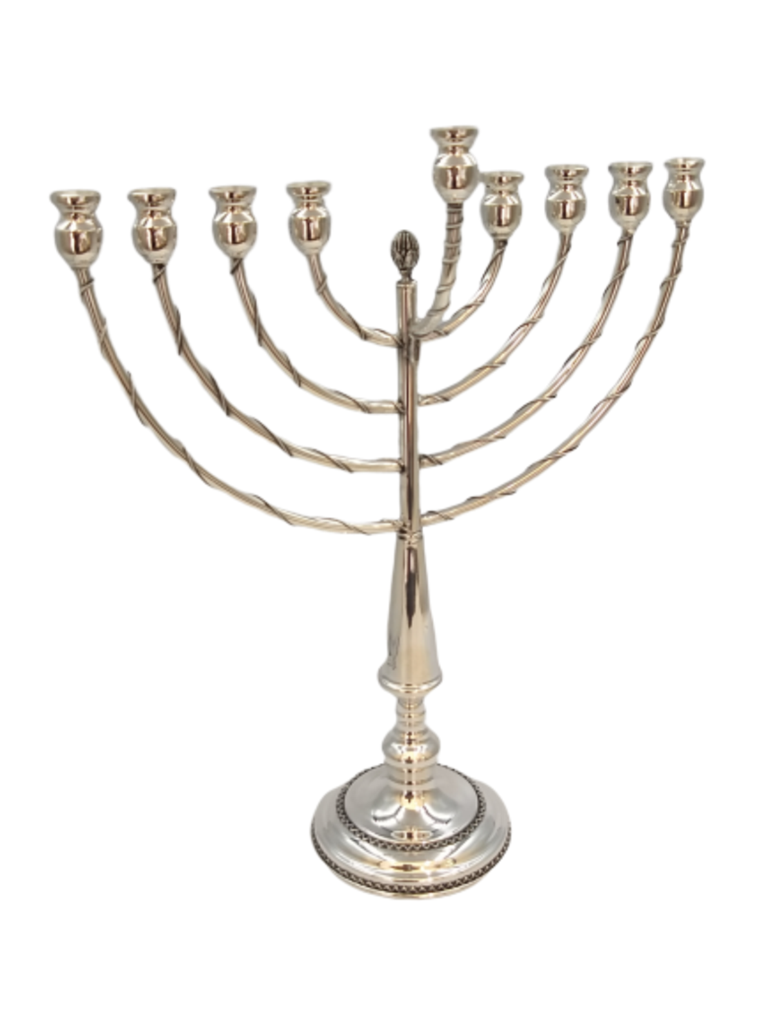 Pure silver bar mitzvah zigzag menorah