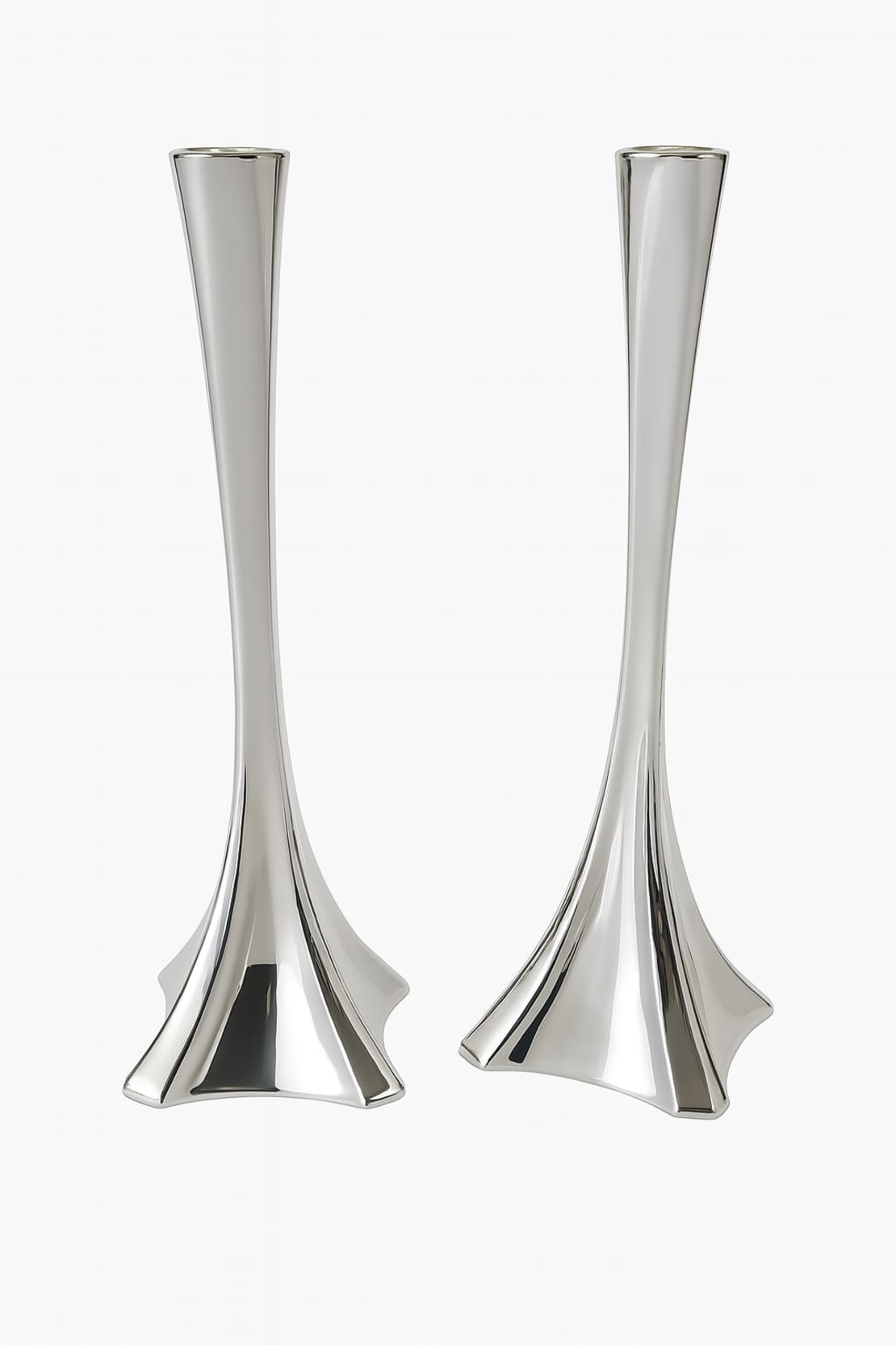 Prince pure silver concave candlesticks