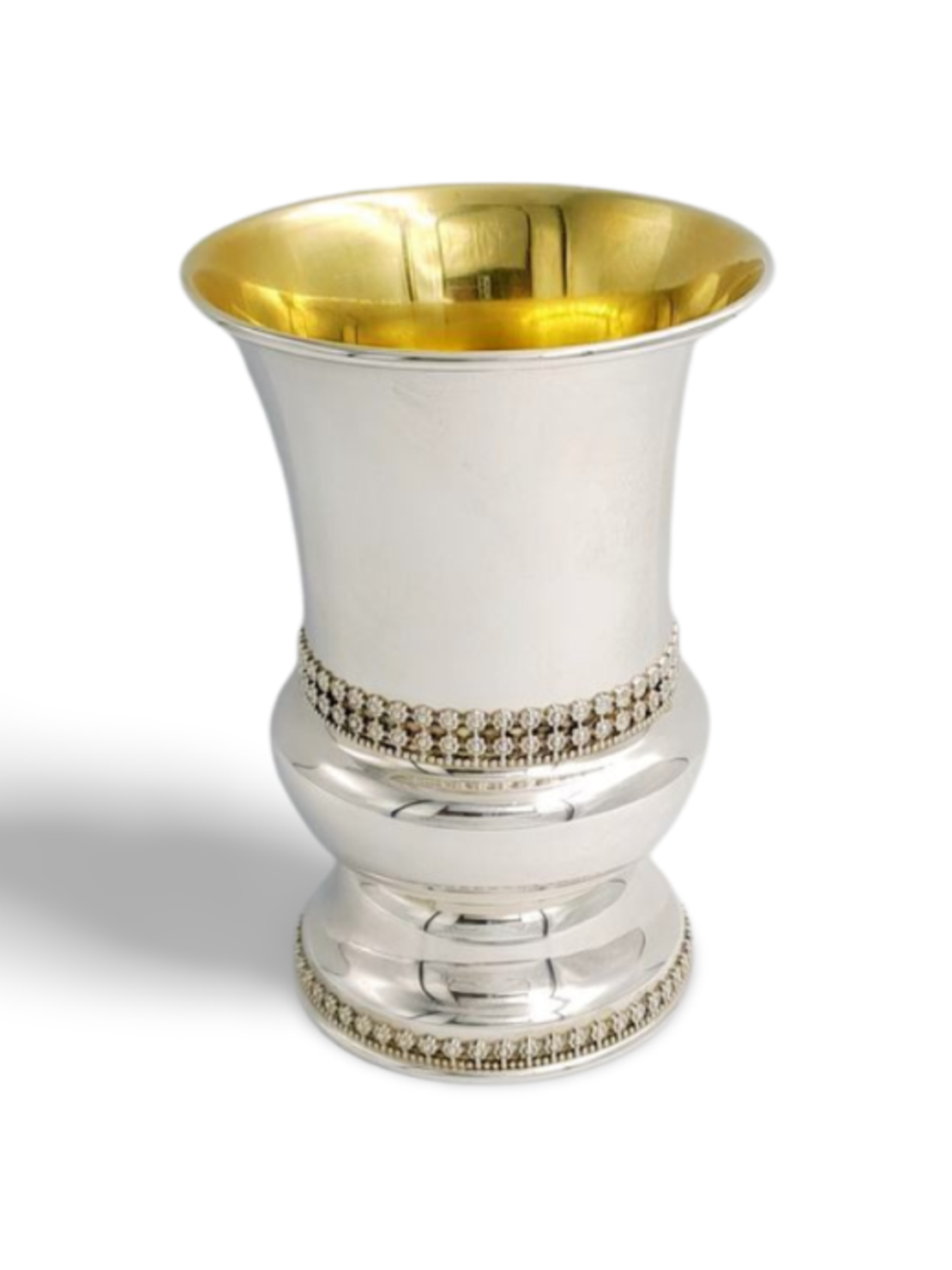 גביע קידוש סרט חצי רגל כסף טהור