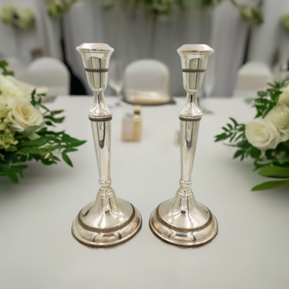 Pure silver traditional XL candlesticks