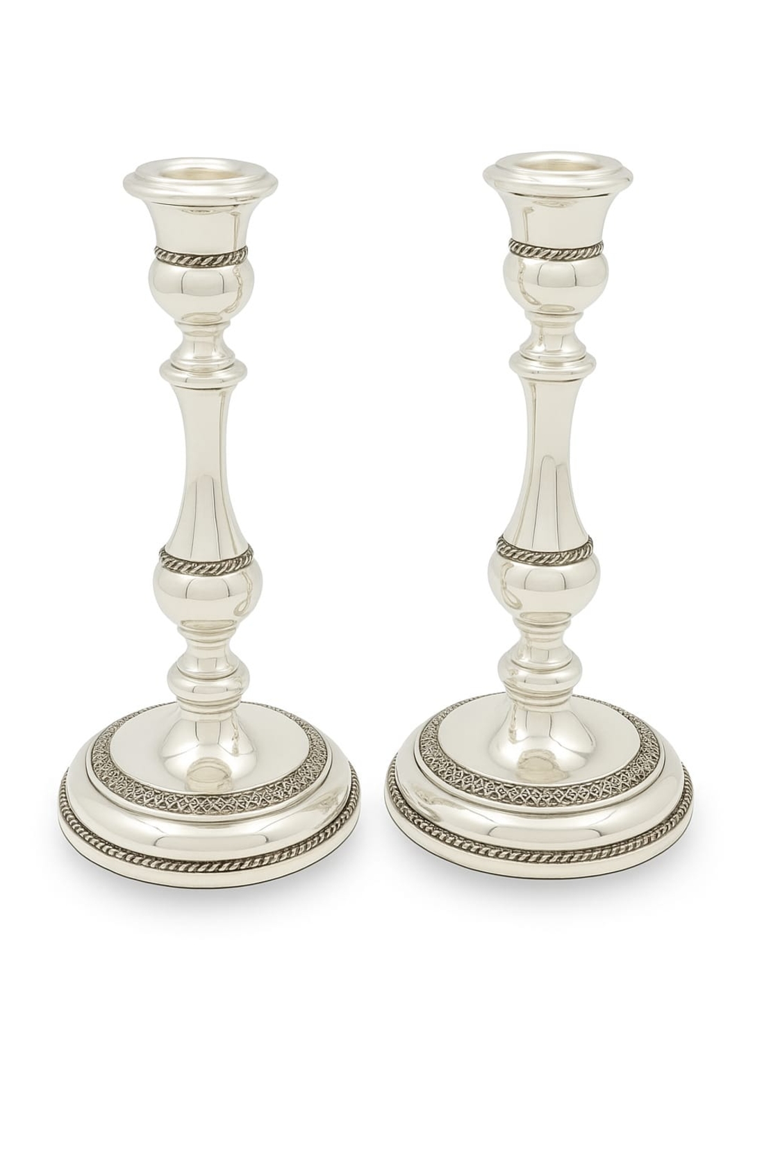 Pure silver apple candlesticks