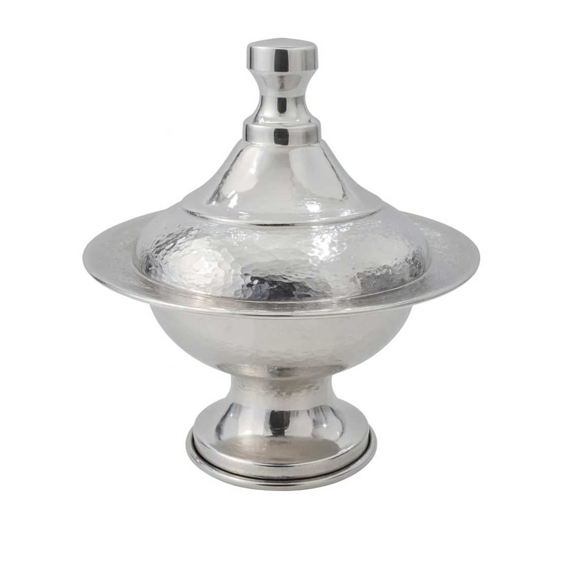 Pure silver hammered honey dish