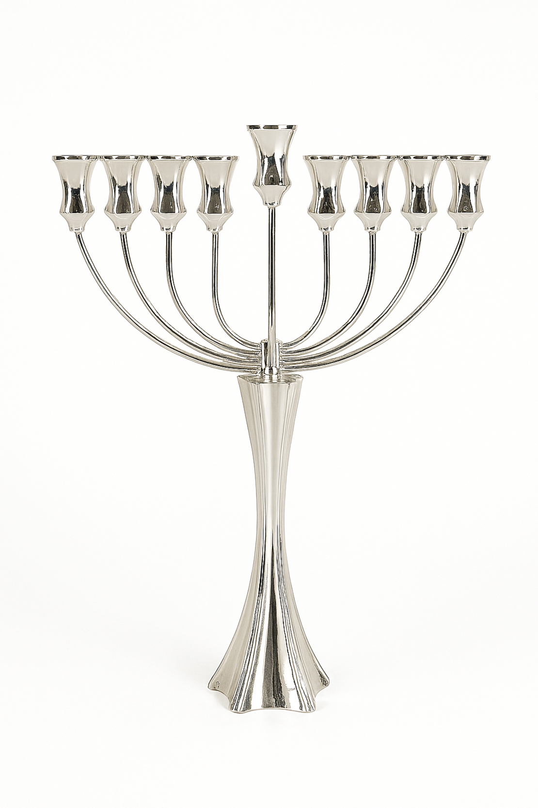 Pure silver star menorah