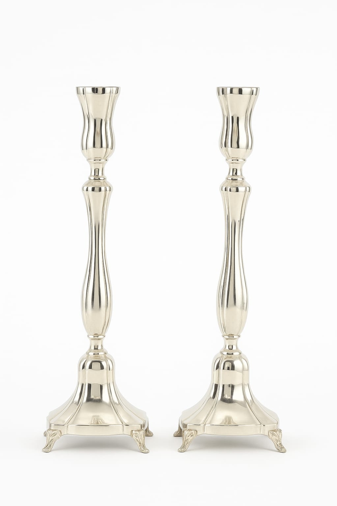 pure silver QUEEN candlesticks