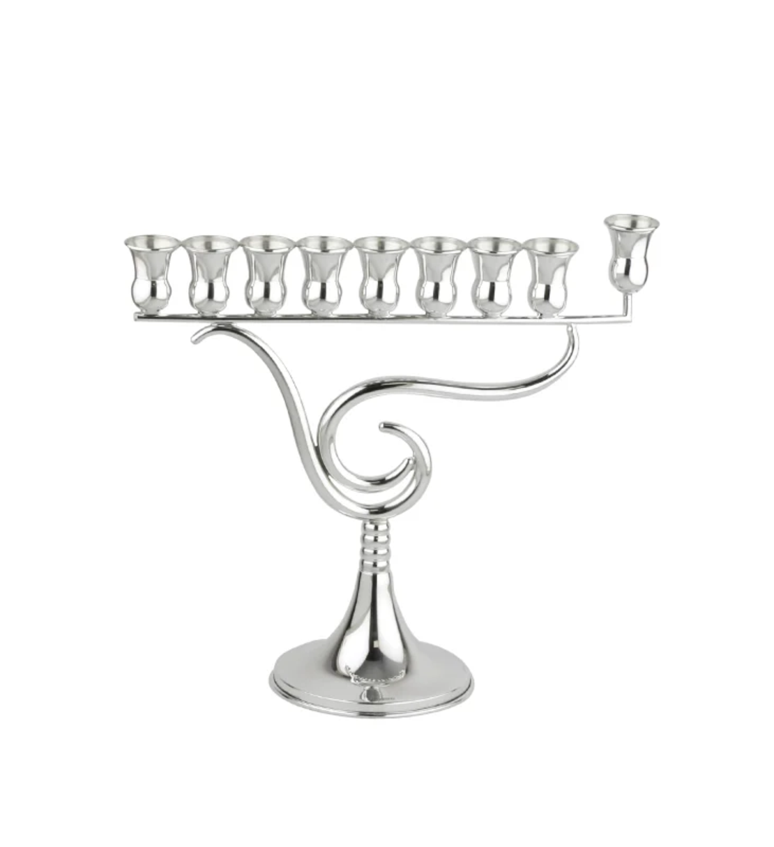 Pure silver menorah shofar