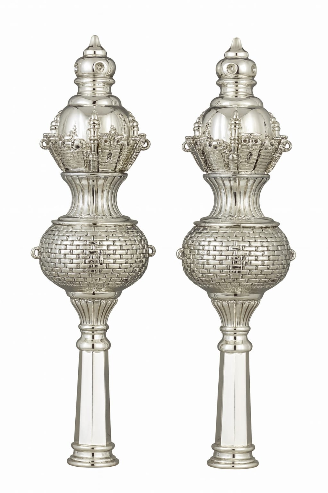 Jerusalem pure silver pomegranates for the Torah book