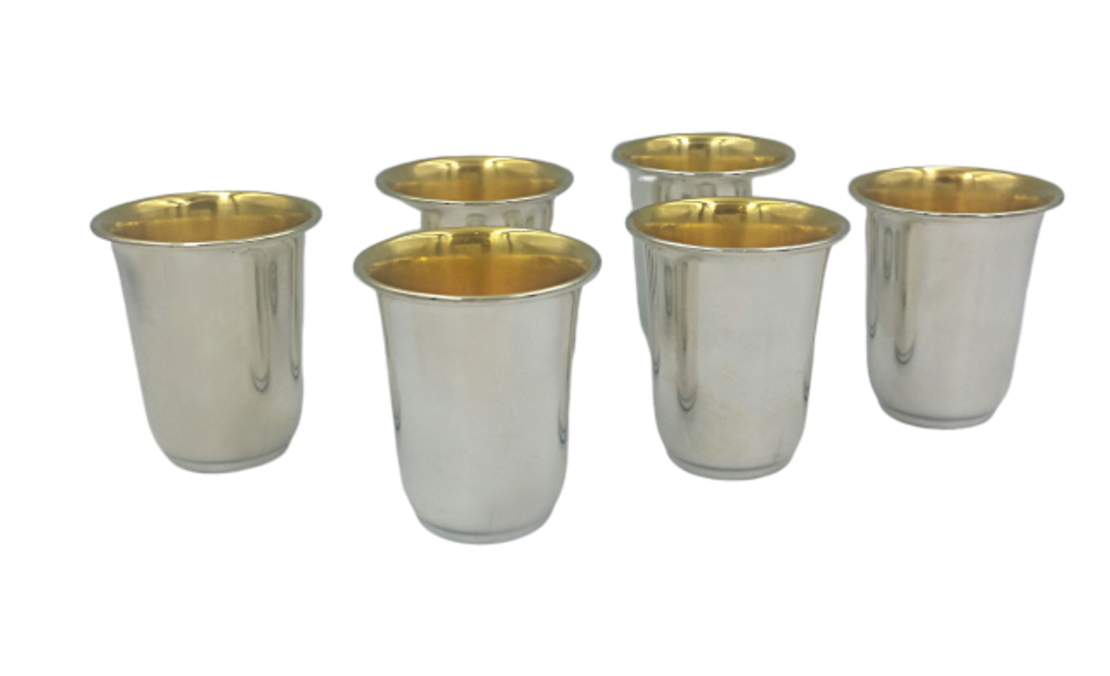 סט ליקר חלק כסף טהור