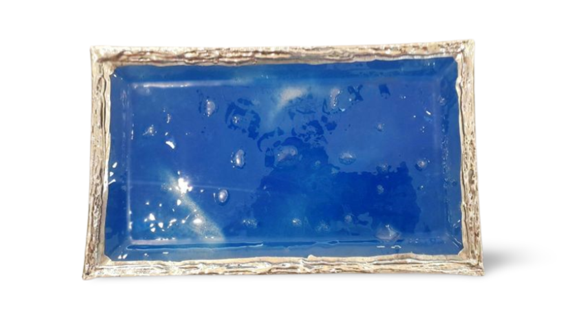 Blue glass pini tray