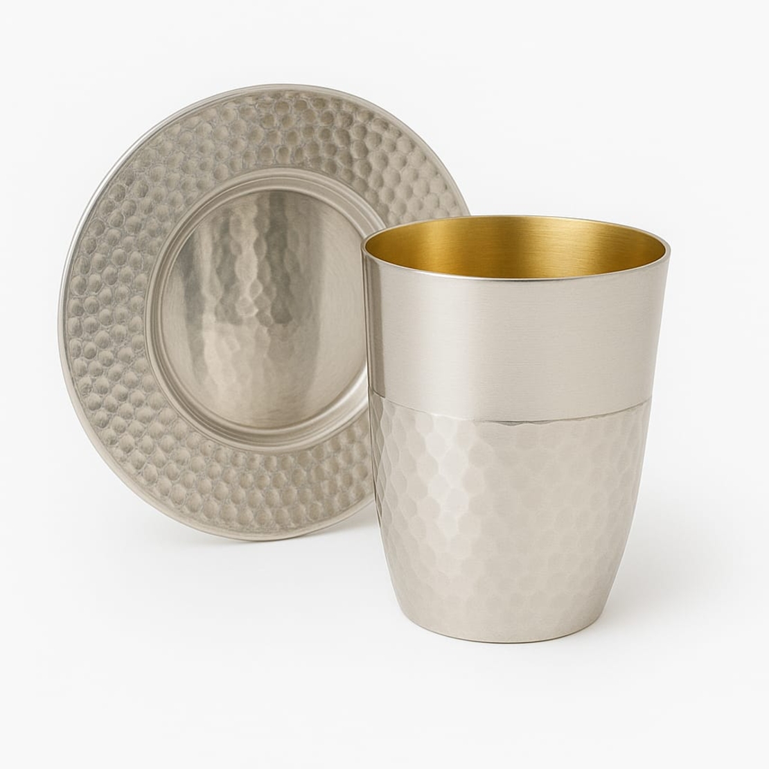 סט קידוש חצי חצי כסף טהור