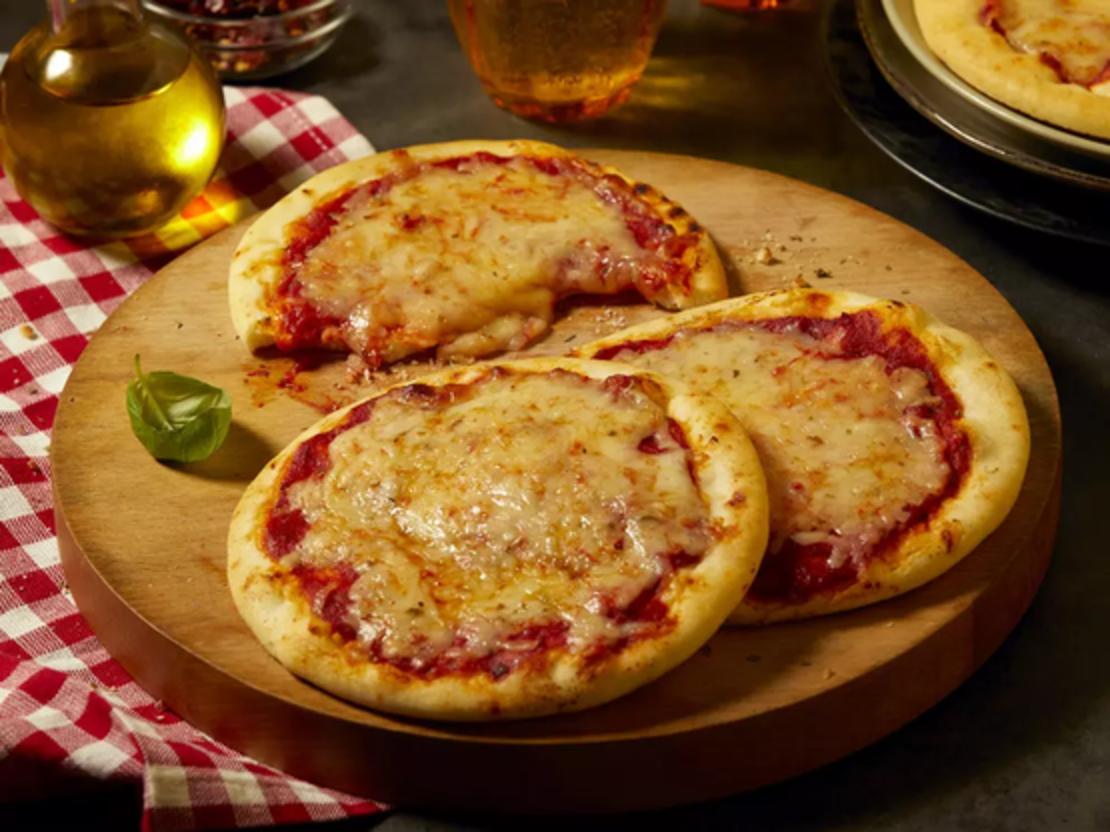 4 قطع بيتزا مارجريتا صغيرة خالية من اللاكتوز والجلوتين (مجمد)