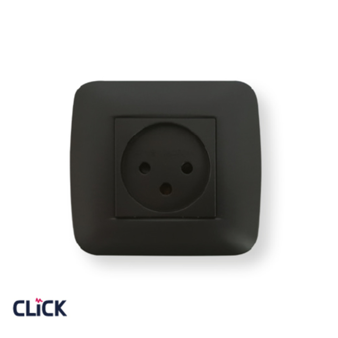 שקע ישראלי CLICK תלת פיני לקופסא עגולה (55) מתח/זרם 230/16A בצבע שחור מט FETAYA