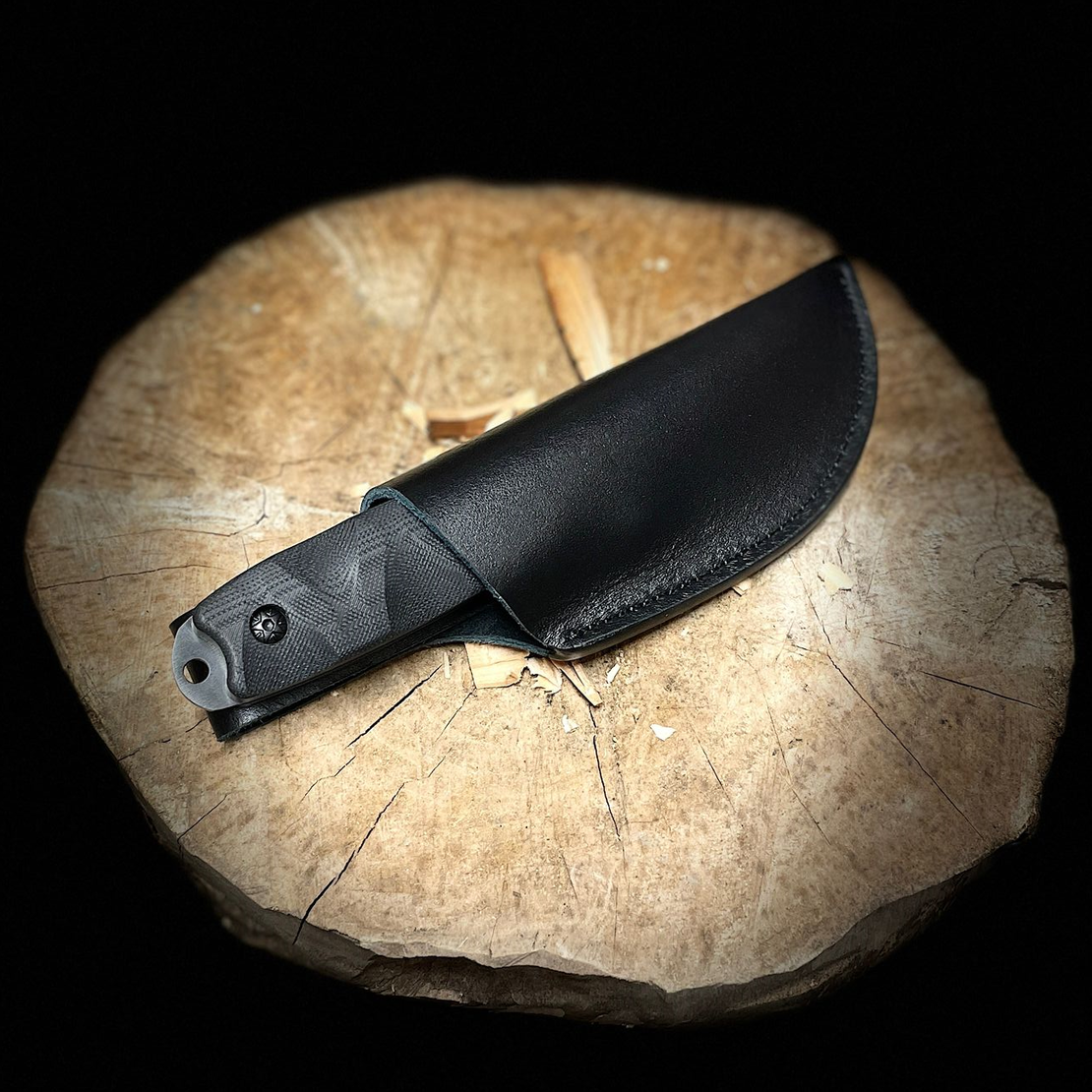 סכין בושקראפט מושחרת אלחלד - BROSH KNIVES VT410