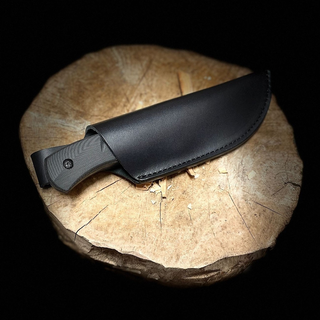 סכין בושקראפט מושחרת אלחלד - BROSH KNIVES VT411